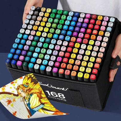 1 Stück 168/120/80/60/48/40/36/30 Farben Doppelspitzen Markerstifte, ölbasierte Malerpinsel für Studenten, Kunstbedarf, Aquarellstifte, Marker, Graffiti Stifte