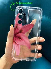 Flower Realistic Lily Print Clear Case Compatible With IPhone Waterproof Shockproof Anti-Fall Scratch ResistantFOR-YOUR-BELOVED-PHONEFashionable - Kiểu 1 (1 cái) - Xem 5