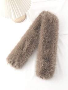 1pc Women's Autumn/Winter Faux Rabbit Fur Reversible Thick Warm Neck Warmer | Fluffy Faux Fur Collar Scarf, Suitable For Outdoor Activities, Holiday Gifts For Dress - Multicolor - View 9