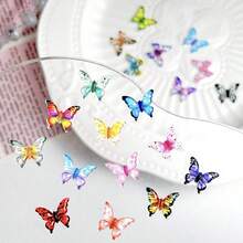 100Pcs Tiny Mix Butterflies Miniature - Fairy Garden Ornament, Micro Landscape DIY Crafts Decoration Gifts - Multicolor - View 5