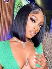 Eulisi Tóc giả ngắn kiểu Bobo 13*4 với phần ren phía trước trong suốt, tóc giả làm từ tóc người Remy Brazil đã được tỉa sẵn, tóc giả không cần keo dán dành cho nữ, tóc giả Bobo thẳng màu đen tự nhiên, tóc giả ngắn kiểu pixie dài 6-14 inch, tóc người tự nhiên. - Natural Black - Xem 19