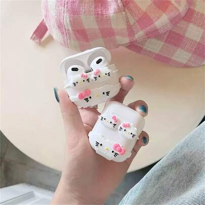 Sanrio Sanrio Hello Kitty Bikini Stereoscopic Earphone Case Kitty Bluetooth Headset Protective Earphone Silicone Cover For Airpods 1/2 Case / Pro Case Universal Bluetooth Earphone Protective Case For Women Bag Decoration