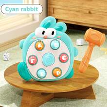 1 件锤子打地鼠玩具，有趣的互动游戏，幼儿早教玩具，适合 3 岁以上男孩和女孩（按钮颜色随机），无需电池，非常适合万圣节、圣诞节、礼物