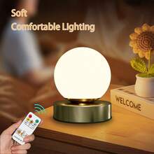 1 Stück kabellose LED Tischlampe, Metall Schreibtischlampe mit Fernbedienung, aufladbare Touch Nachtbeleuchtung mit 3 Farbtemperaturen und stufenloser Dimmfunktion, geeignet für Outdoor/Esszimmer/Schlafzimmer/Zuhause/Büroarbeit/Nachtfütterung