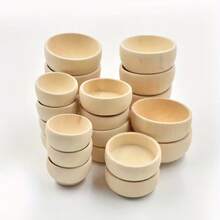 5-Piece Unfinished Wooden Bowls 57X30Mm- DIY Craft Mini Round Bowls For Painting, Home Decoration, Kitchen Condiments, Salads, Nuts, Dips, Spices, Candies-Portable Tableware Set Wooden Mini Round Bowls Handicrafts, Small Unpainted Wooden Bowls, Home Decor, Creative Painting, Home Mini Decoration