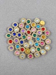 100pcs/Pack, 10mm 12mm Mixed Color Gold Base Claw Rhinestones, Hand-Sewn Sunflower Claw Rhinestones, Hand-Sewn Glass Rhinestone Beads, Sunflower Rhinestone Beads For Clothing Accessories