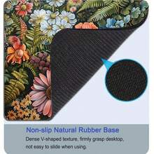 1 Blumen-Design Quadratische Mausunterlage, rutschfeste Gummibasis Büro Schreibtischunterlage, Größe 26 * 21 cm tragbar für Zuhause Computer Schreibtischunterlage, Gewicht 85g geeignet für Laptops, zufällig bedruckter Bereich