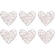 DNatural Wicker Rattan Heart Shaped Balls DIY Craft Vase Filler Hanging Balls Ornaments For Wedding Baby Shower Birthday Party Decorative 2.36 In 12 Pcs (White)10