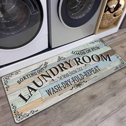 Non Slip Laundry Room Rug - Farmhouse Kitchen Floor -Laundry Room Rug- Runner Decor -Washable Floor Carpet Washroom Mudroom Kitchen Bathroom Hallway-20 X48