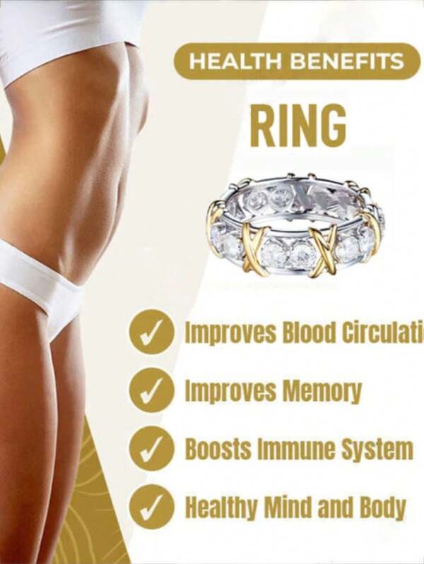 1 pezzo Anello terapeutico in quarzo cristallino, anello elegante di moda con zirconia bicolore Torina, anello cavo con strass multicolore, accessorio gioiello minimalista delicato in zirconia