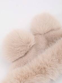 1pc Cute Ear Plush Hat, 3D Bear Ear Design With Playful Pom Pom. Sweet & Adorable, Warm & Comfortable, Suitable For Daily Wear, Commuting, Gatherings With Friends, Holiday Occasions As Autumn/Winter Decorative Hat To Add Cute Elements To Your Outfit, Youthful & Energetic Design