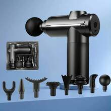 8-Head Portable Massage Gun - Ultra-Compact Elegant Design, 1200mAh Rechargeable Lithium Battery, 8-Speed Adjustable, 5 Massage Modes, 8-In-1 Multi-Function Massage Heads, Suitable For Full Body, Back, Neck, Legs, Waist - Black, Perfect Father's Day Gift, Back Massager, Fashionable Appearance Design, Replaceable Massage Heads, Multi-Function Accessories, Valentine's Day Gift - Multicolor - View 13