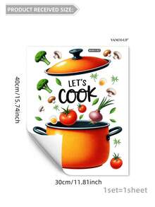 1 件蔬菜和标语图形厨房贴纸、贴纸、墙贴花、用于家居装饰的乙烯基贴花、春季装饰品让您的家焕然一新、Rama 装饰贴纸礼物生日毕业厨房装饰