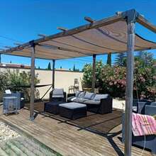 Yuping Brown Rhythm Wind Barrier | Warp Knitting Microclimate Control System (For Courtyards And Terraces) | UPF50+ Sun Protection And Heat Insulation | Five-Year Weathering Test | Modular Privacy Wall