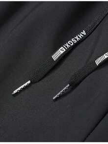 女士保暖内衬直筒裤，休闲弹力腰带冬季打底裤 - 黑色 - 查看 9