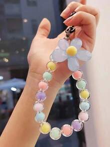 Pink Mobile Phone Lanyard, Korean Pearl Flower Decoration, Key Chain Key Chain Bag Pendant Bag Pendant Bag Ornaments Chain Bag Hanging Ornaments, Suitable For Mobile Phones, Bags, Key Chains, Etc. Suitable For Girls, Women, College Students, New Employees, White-Collar Women Gift Accessories Decoration. Car Pendants, Women'S Key Chains, Key Pendants,