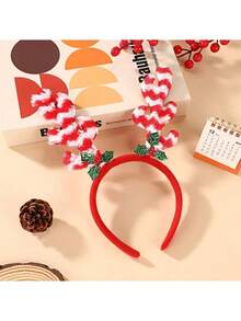 1pc Christmas Deer Antler Headband, Cute Mori Style Christmas Tree Headband, Holiday Party Decoration Headpiece - Multicolor - View 11