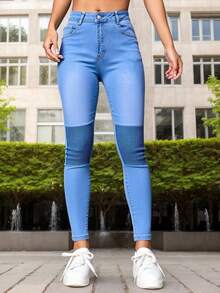 Mezclilla pantalon para mujer,skinny con piedras.hermoso.comododad.casual. - Azul - Ver 1