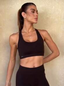 Conjunto K2B fitness basico short curto s/bolso e top nadador - Preto - Visão 10