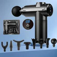 8-Head Portable Massage Gun - Ultra-Compact Elegant Design, 1200mAh Rechargeable Lithium Battery, 8-Speed Adjustable, 5 Massage Modes, 8-In-1 Multi-Function Massage Heads, Suitable For Full Body, Back, Neck, Legs, Waist - Black, Perfect Father's Day Gift, Back Massager, Fashionable Appearance Design, Replaceable Massage Heads, Multi-Function Accessories, Valentine's Day Gift - Multicolor - View 6