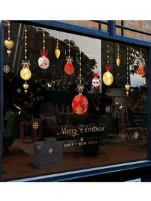 2 pezzi di decorazioni natalizie, adesivi statici per vetrine e porte di negozi, adesivi natalizi a forma di palla, adatti per feste, compleanni, Capodanno, decorazioni per la casa, piccoli regali, scambio di regali, vetrine di centri commerciali, San Valentino, forniture per vacanze