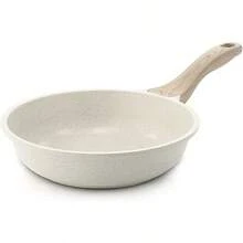 Sartenes Antiadherentes, Sartén de chef de Piedra de Granito, Sartenes de Ceramica con Mango de Baquelita Bateria de Cocina (Blanco, 20CM) - blanco - Ver 1
