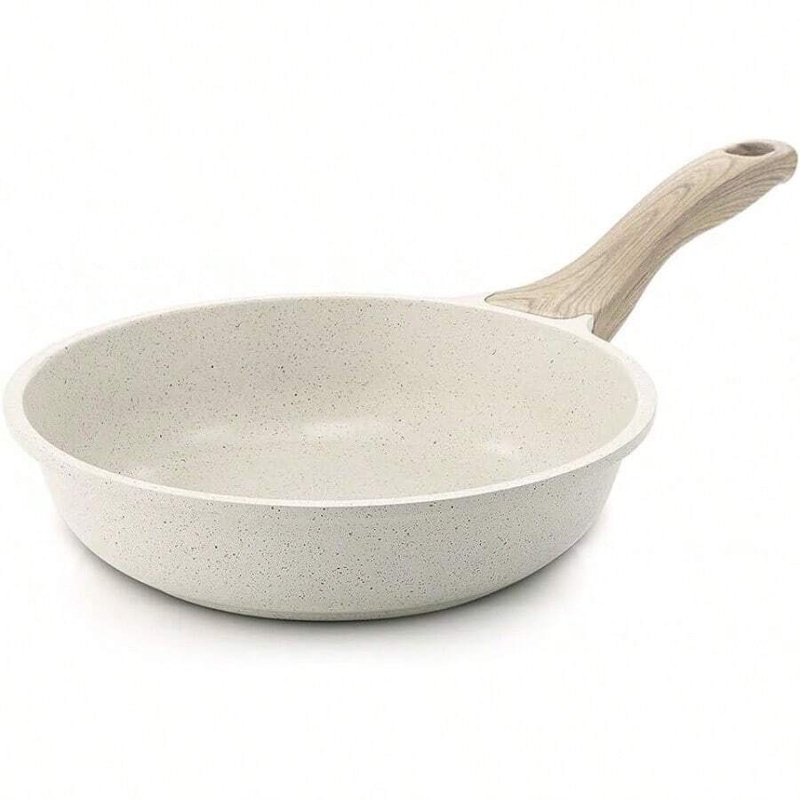 Sartenes Antiadherentes, Sartén de chef de Piedra de Granito, Sartenes de Ceramica con Mango de Baquelita Bateria de Cocina (Blanco, 20CM) - blanco - Ver 1