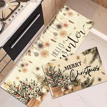 1pc Christmas Doormat, Drainage Mat For Kitchen, Living Room, Entryway, Balcony, Home Decor, Anti-Slip, Suitable For Cafe, Bar, Holiday, Party, Bedroom, Bathroom