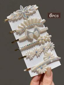 6/12/18 Stück Damen Stil, modisch und elegant, süß, funkelnd, mit Strass und Kunstperlen, Schmetterling und Blumen Formen, Multi Version Haarklammern Set, geeignet für Alltag und Party, Damen Haarzubehör, empfohlene Geschenke, Haarklammern, Haarspangen, Haarclips, Haarspangen, Kopfschmuck - Verschiedenfarbig - Übersicht 18