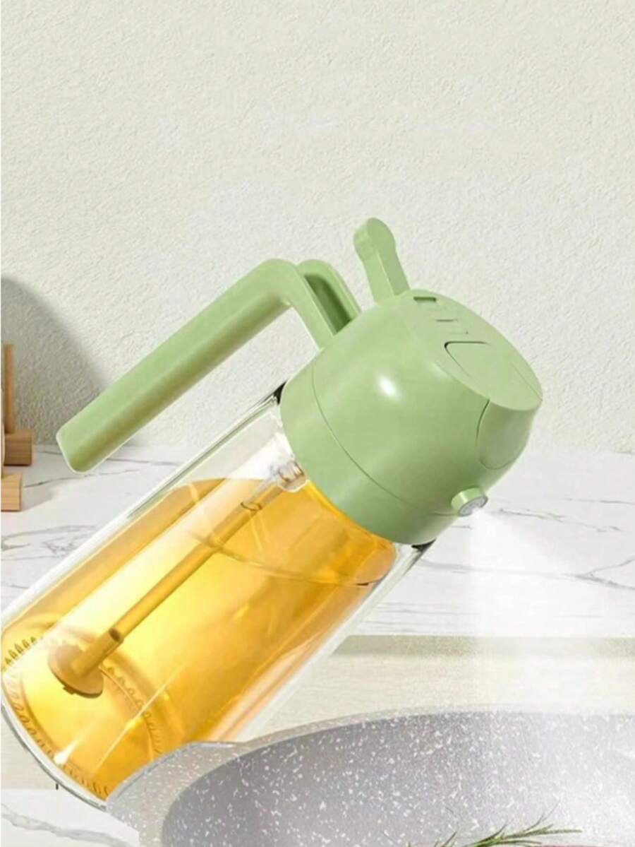 1pc 470ml Kitchen Reusable Oil Sprayer Bottle, High Pressure Oil Mister Dispenser, Glass Oil Sprayer Bottle For Cooking, Baking, Salad, Grilling, Kitchen Tool (Random Style & Color)