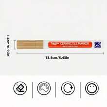 10pcs White/Gold, Tile Seam Repair Pen, White Tile Filling Pen, Bathroom Tile Floor Repair Kit, Mildew Proof And Waterproof Tile Marker, Home Improvement Wall Seam Marker