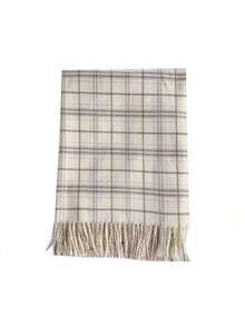 Karierte Farbblock-Schals und Tücher für Damen, sowie warme Artikel für Wandern und Camping im Herbst und Winter in Lusu