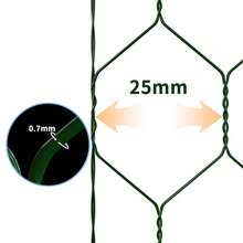 Sechskantgeflecht 6-Eck 25m - 50cm hoch - Gartenzaun Maschendraht - Maschenweite 25mm Drahtgitter Zaun - PVC-beschichtetes Grün Gartenzaun
