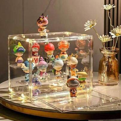 亚克力展示盒，防水透明展示盒，可拆卸亚克力收纳盒，防尘展示柜，多功能收藏品收纳盒，家居装饰，公寓必备，办公室，酒店，桌面装饰，返校季，节日必备（不含摆件）