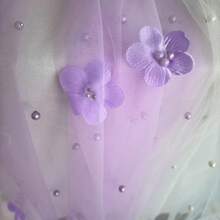 Elegant Floral Faux Pearl Tulle Table Cloth With Faux Pearls - Sheer Mesh Fabric, Suitable For Wedding, Bridal Shower And Romantic Valentine's Day Table Decor ,Valentine's Day ,Valentines Decorations ,Valentines Gifts Party Favors Room Decor Bride Birthday Graduation Birthday Decorations Party Decorations Bachelorette