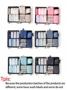 9pcs/7pcs/1pc Beige Letter Pattern Travel Packing Cubes, Travel Organizer Set, Luggage Organizer Bags, Travel Luggage Packing Organizers With Laundry Bag, Compression Shoe Bag, Clothes Underwear Bag, Unisex, Make Travel Easier, Suitable For Travel Storage Bags, Cosmetic Bags, Dorm Room Decor, Bedroom Storage Bags
