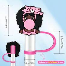 8Pcs Girls Straw Toppers For Tumbles 10mm Straw Cover Caps Compatible With 3040 Oz Tumbler With Handle Drinking Straw Covers Cap For Tumbles Cups Accessories In Pink For And Teens