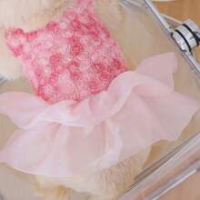 Gradient Small Rose Cake Skirt For Cats & Dogs, Skin-Friendly, Suitable For Cats/Dogs Parties All Seasons, Cute Deer Design