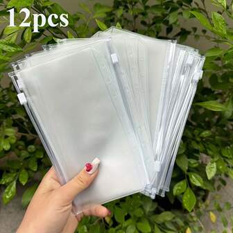 6/12 A6/A5 Transparent Plastic Cash Envelopes With Elastic Buckles - Durable, Reusable Money Storage Suitable For Gifts, Small Businesses, Offices, And Schools,Savings Plan,Biweekly Savings Plan,10000 Savings Plan,Savings Strategy