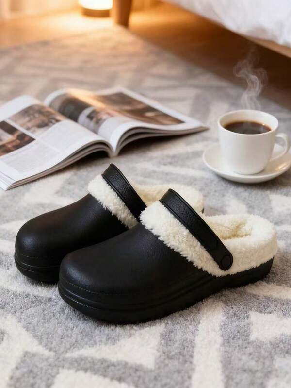 نعال قطنية فاخرة جديدة للرجال والنساء، نعال مبطنة بالإيفا، خفيفة الوزن ومريحة، ناعمة ومرنة، تصميم مغلق للأصابع لحمايتها، دافئة وقوية للارتداء لفترات طويلة دون تشوه أو تشقق، حزام كعب قابل للتعديل، سهلة الارتداء والخلع، مناسبة للاستخدام الداخلي والخارجي، نعال منزلية مشتركة للجنسين للخريف والشتاء