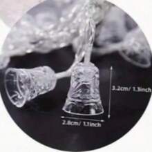 أضواء سلسلة أجراس LED، 10 أو 20 ضوء جرس LED يعمل بالبطارية، مناسب للعام الجديد وعيد الشكر والحديقة والفناء والحفلات، أضواء جنية.