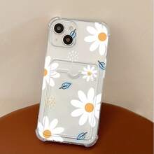 Funda de Teléfono Transparente con Patrón Floral Fresco y Moderno, Soporte para Tarjetas a Prueba de Golpes, Compatible con 15 Pro/15 Plus/15 Pro/15, 14 Pro/14 Plus/14 Pro/14, 13 Pro/13 Pro/13/13, 12 Pro/12 Pro/12/12, 11 Pro/11 Pro/11, XS/XR/XS/S - Colores mixtos - Ver 1