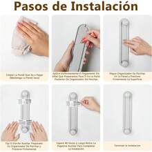 NUOWEI Organizador De Perchas, Organizador Ganchos de Ropa Retráctil Ajustable, Perchero De Almacenamiento Es Adecuado Para Dormitorios, Baños, Aseos, Balcones Para Guardar Toallas, Perchas, Etc - Crema Blanco - Ver 6