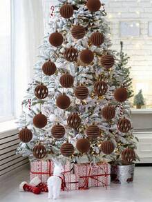 12 quả cầu Giáng sinh màu nâu phủ nhung, lý tưởng để trang trí cây thông Noel, cửa sổ, tạo không khí lễ hội, phù hợp cho mùa đông kỳ diệu, năm mới, cây thông Noel, đồ dùng lễ hội, trang trí nhà cửa, trang trí phòng, trang trí cây thông Noel, điểm nhấn trang trí nhà trong nhà và ngoài trời, trang trí bàn Giáng sinh. - Nhiều màu - Xem 4
