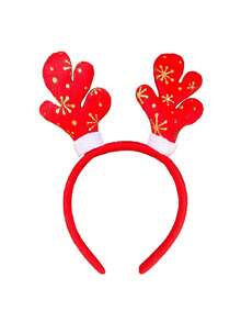 1pc Christmas Reindeer Antler Headband, Christmas Hair Accessory For Family Photo, Christmas Reindeer Antler Headpiece, Red Christmas Headband Hair Clip For Women, Birthday Party, New Year, Wedding, Gift (Reindeer Antler Headpiece) Vintage Velvet Reindeer Antler Headpiece For Party - Multicolor - View 13