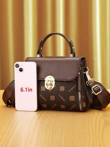 Túi xách thời trang nữ - Túi tote đa năng kiểu dáng thường ngày có ví, màu nâu cà phê, da giả, khóa kéo, in họa tiết, dây rút - Mẫu dành cho nữ - Thích hợp sử dụng hàng ngày, đi mua sắm, hẹn hò - Món quà hoàn hảo dành cho phái nữ - màu nâu - Xem 5