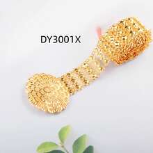 1pc 18K+ Gold Plated Geometric & Floral Engraved Waist Chain, Unisex, Suitable For Weddings, Celebrations, Gifts For Lovers, Brothers, Fathers, Symbolizing Strength And Elegance