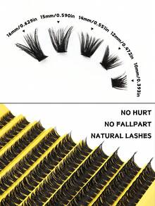 200pcs DIY Individual False Eyelash Bundles D-Roll Natural Look Reusable Suitable For Daily Wear, Wedding, Date, Party, Holiday, Spring Festival And Travel, Christmas/Halloween Gift False Eyelashes - D - View 8