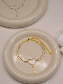 Fashionable Versatile Beaded Anklet, Sexy Crystal Heart Tassel Anklet