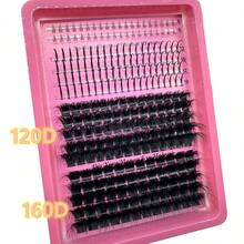 16Rows Lash Clusters Kit 60D/80D/100D/120D/160D Wispy Eyelashes Clusters 12-20mm Base Lashes Clusters With 6mm Bottom Lashes&13-19mm Spiky Lashes D/DD Curl Individual Lashes DIY Lash Extension Kit,Reusable Makeup Accessories Lash Clusters,Individual Eyelashes,Natural & Soft, Suitable For Fairy/Manga Styles Fluffy Fake Lashes - Black - View 12
